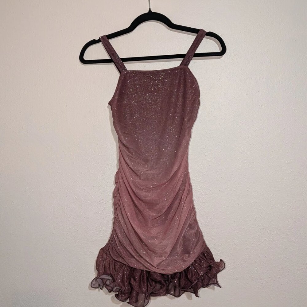 Speechless Girls Glitter Mesh Ruffle Hem Party Dress Size 10 - Picture 2 of 9